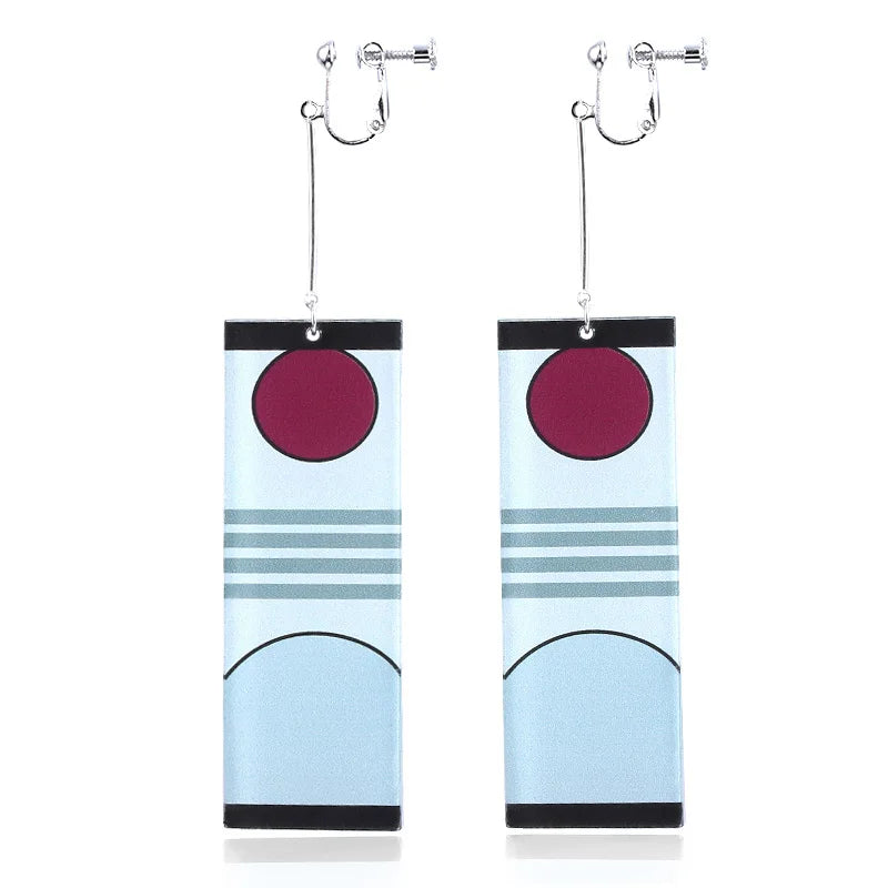 20Pcs/Lot Anime Demon Slayer Tanjirou Earrings Set Kimetsu no Yaiba Double Sided Acrylic Drop Earring Choker Jewelry Wholesale