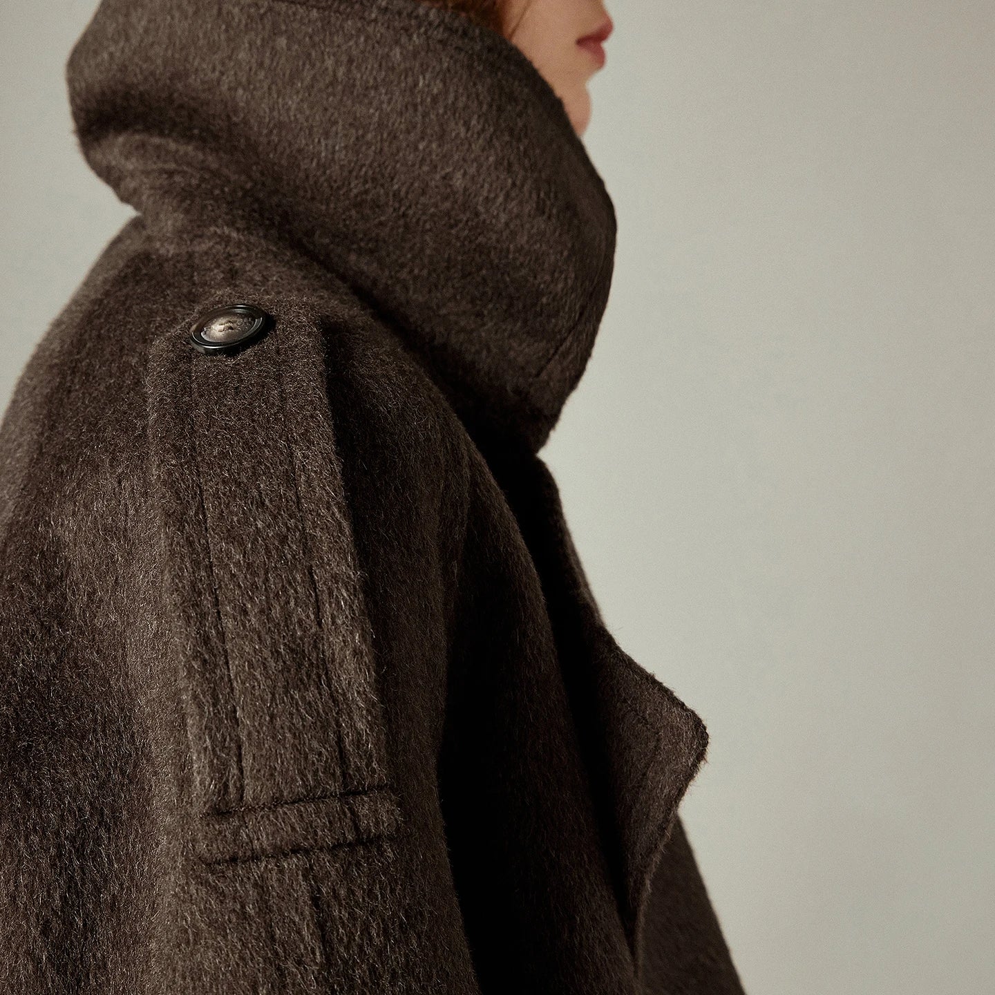 TOYOUTH Women Double Side Woolen Coat 2025 Winter New Casual Double Breasted Retro Office Lady Outerwear Jacket