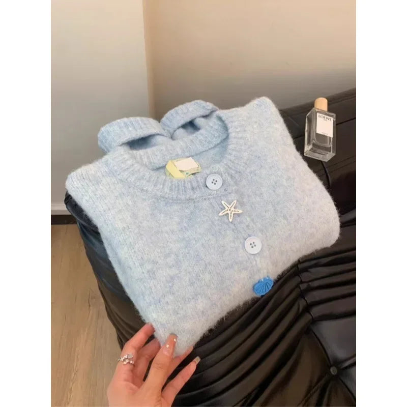 Soft Cozy Knitted Open Cardigan Women's Fashion Loose Versatile Sweater Jacket Autumn Winter New Arrival