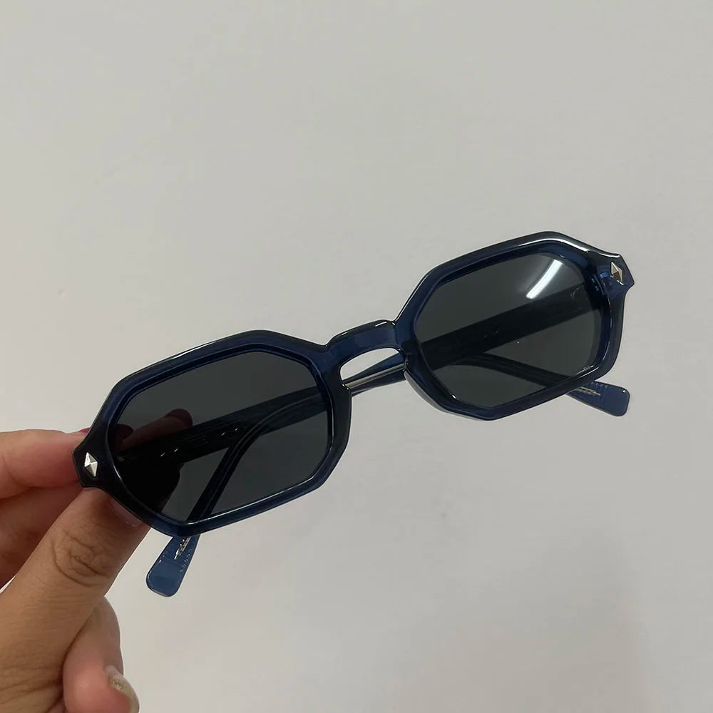 Vintage Hexagon Sunglasses Women For Men Male Sun Glasses Luxury Brand Designer Popular Punk Outdoor Small Frame Shades UV400