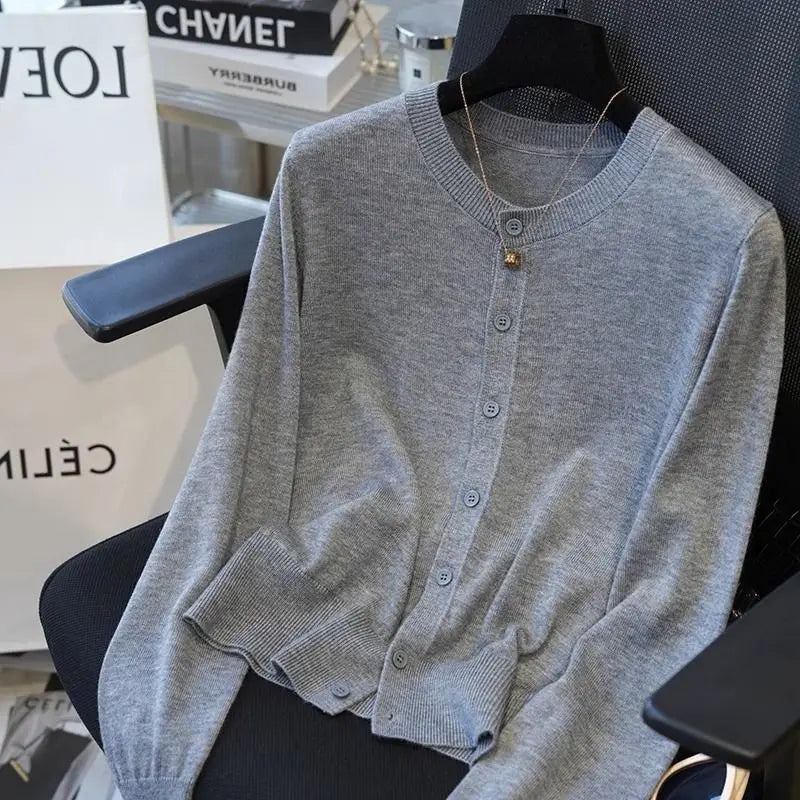 Thin Cardigan Sweaters for Women Clothing Autumn Fashion Clothes Basic Coat Women Jacket Casual Outerwear Streetwear Knit Tops