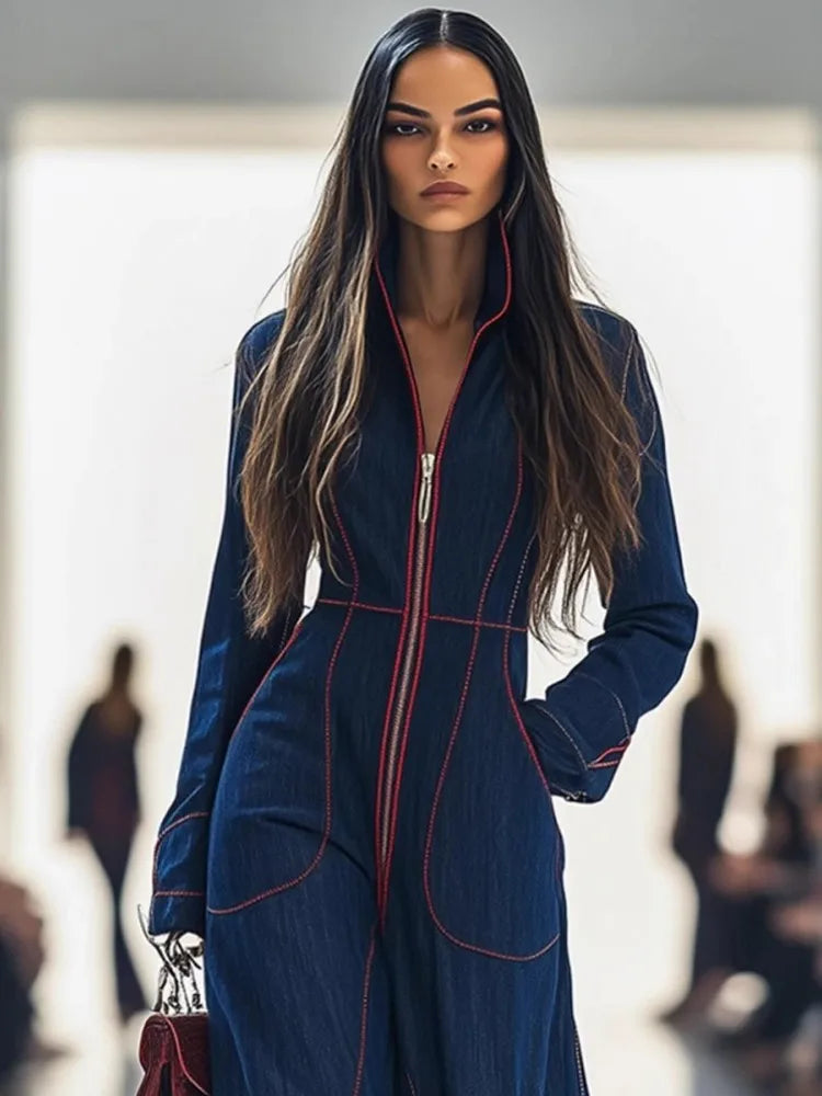 Solid Color Women Jumpsuits For Autumn Winter Long Sleeve Loose Fashion Streetwear Overalls Wide Leg Pants Trousers 2025