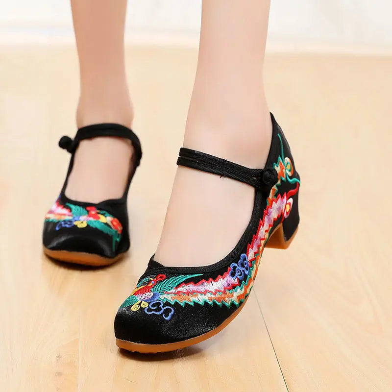 Shoes for Women Embroidery Ethnic Style Traditional Old Beijing Streetwear Dance Vintage Cheongsam Chinese Style Hanfu Qi Pao