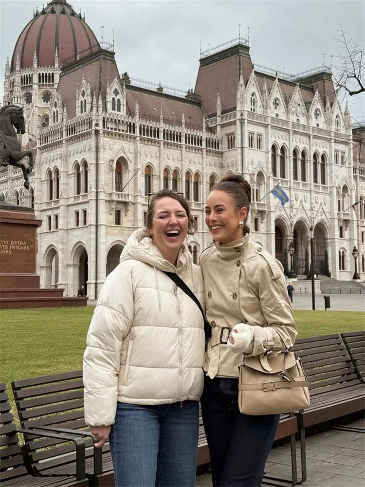 Spring Short Windbreaker Women Fashion Stand Collar Long Sleeve Double Breasted Jackets 2025 New Office Lady Belt Trench Coats