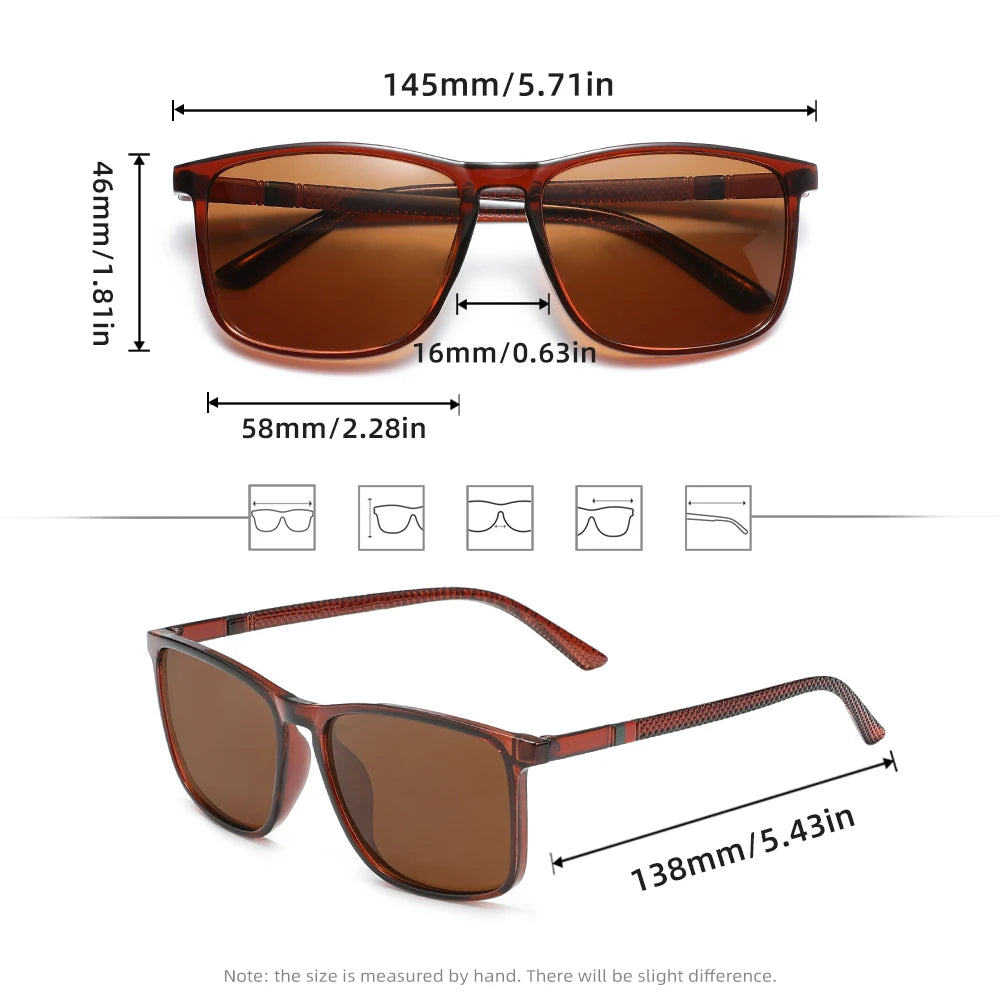 RBsunny New Popular Men/Women Polarized Sunglasses Square Frame Classical UV400 Driving Outdoor Anti-glare Trendy Eyewear