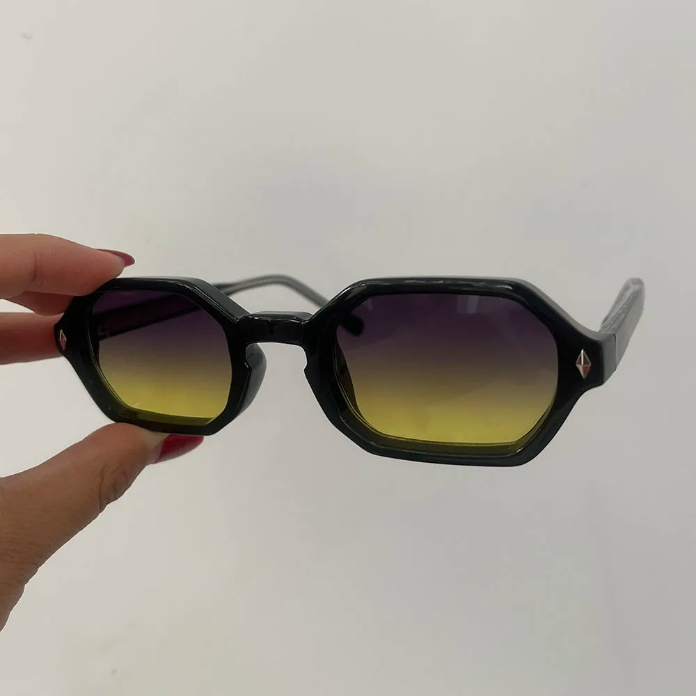 Vintage Hexagon Sunglasses Women For Men Male Sun Glasses Luxury Brand Designer Popular Punk Outdoor Small Frame Shades UV400