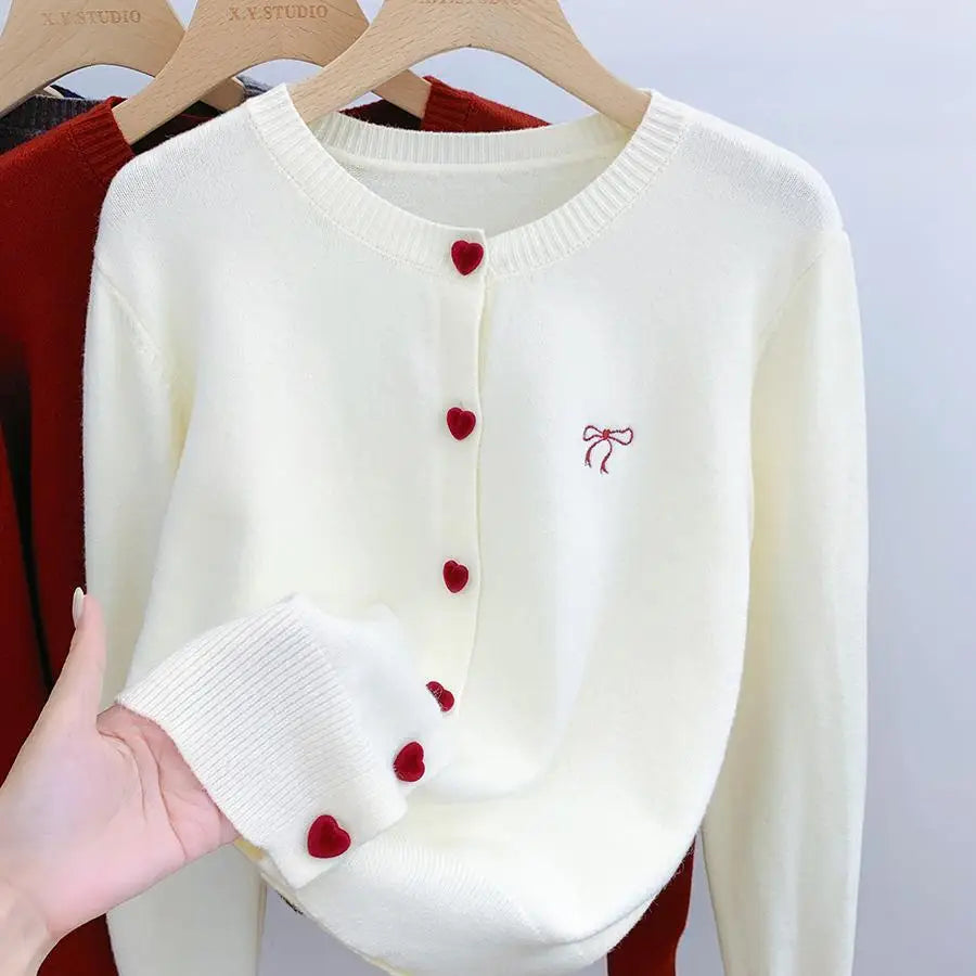 Zekye Sweet Style Long-sleeve Knitted Sweater Women 2025 Fall/winter Basic Top Cardigan Outerwear Pullover Top Ladies Sweaters