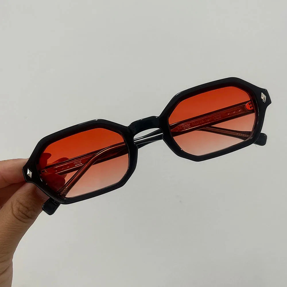 Vintage Hexagon Sunglasses Women For Men Male Sun Glasses Luxury Brand Designer Popular Punk Outdoor Small Frame Shades UV400