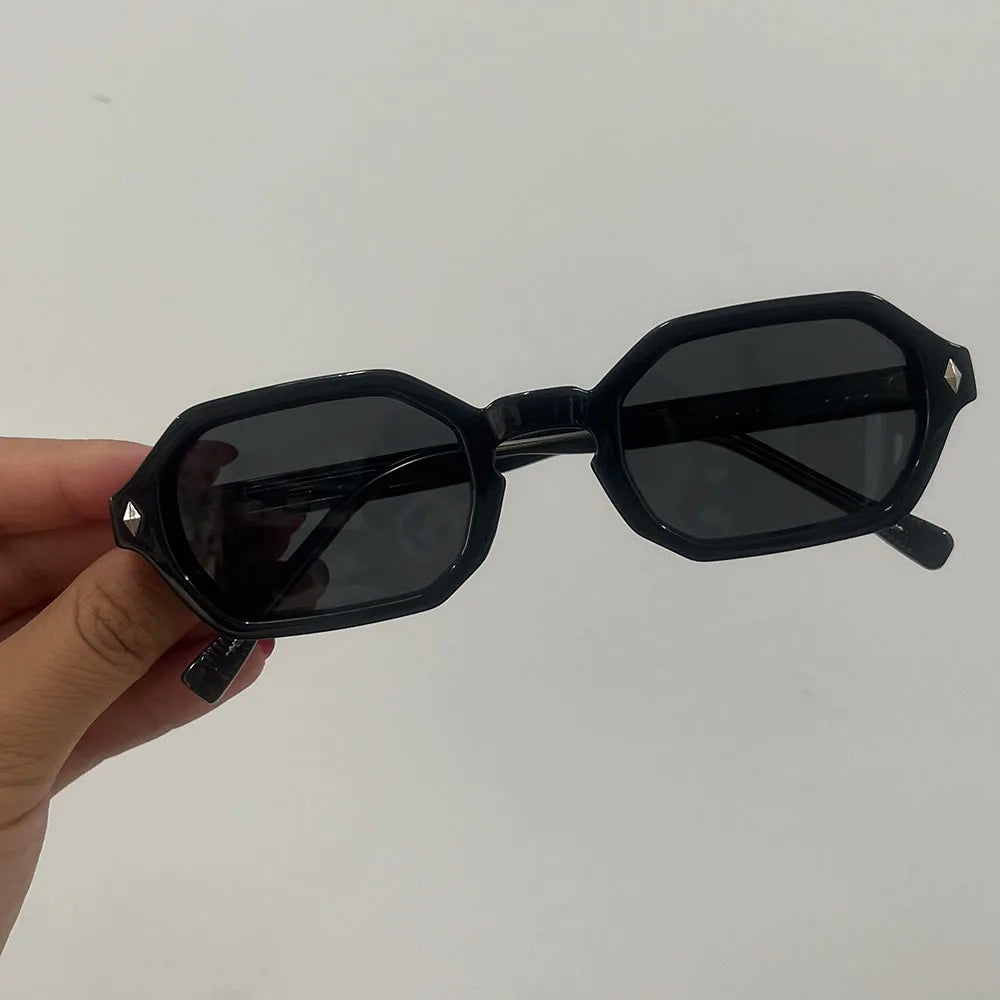 Vintage Hexagon Sunglasses Women For Men Male Sun Glasses Luxury Brand Designer Popular Punk Outdoor Small Frame Shades UV400