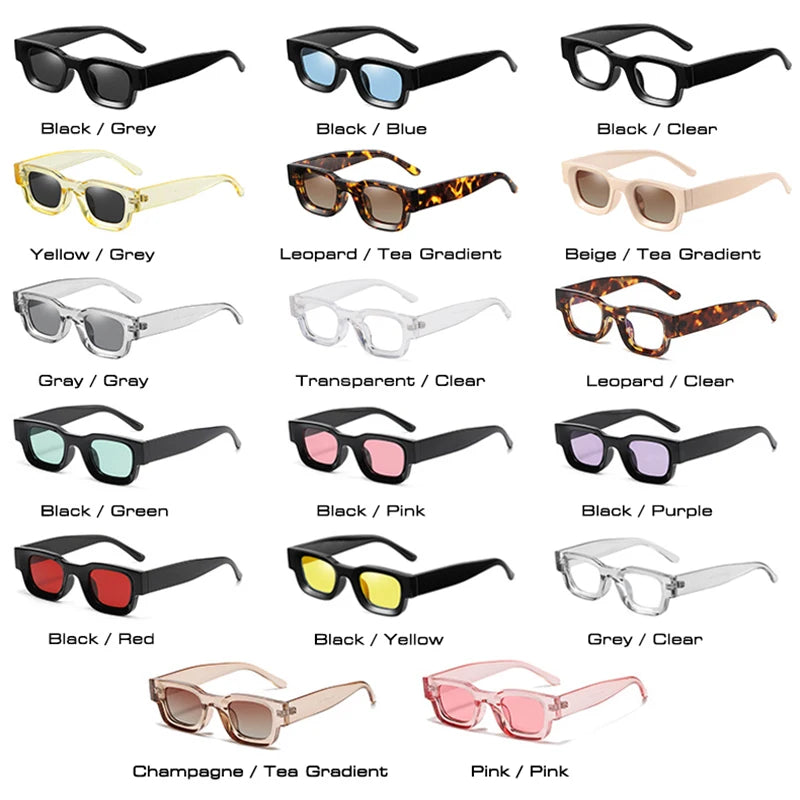 SO&EI Ins Popular Fashion Small Square Polarized Sunglasses Women Retro Punk Shades UV400 Men Trending Sun Glasses