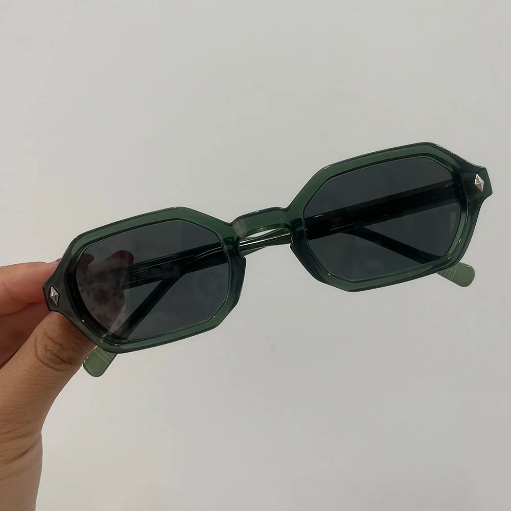Vintage Hexagon Sunglasses Women For Men Male Sun Glasses Luxury Brand Designer Popular Punk Outdoor Small Frame Shades UV400