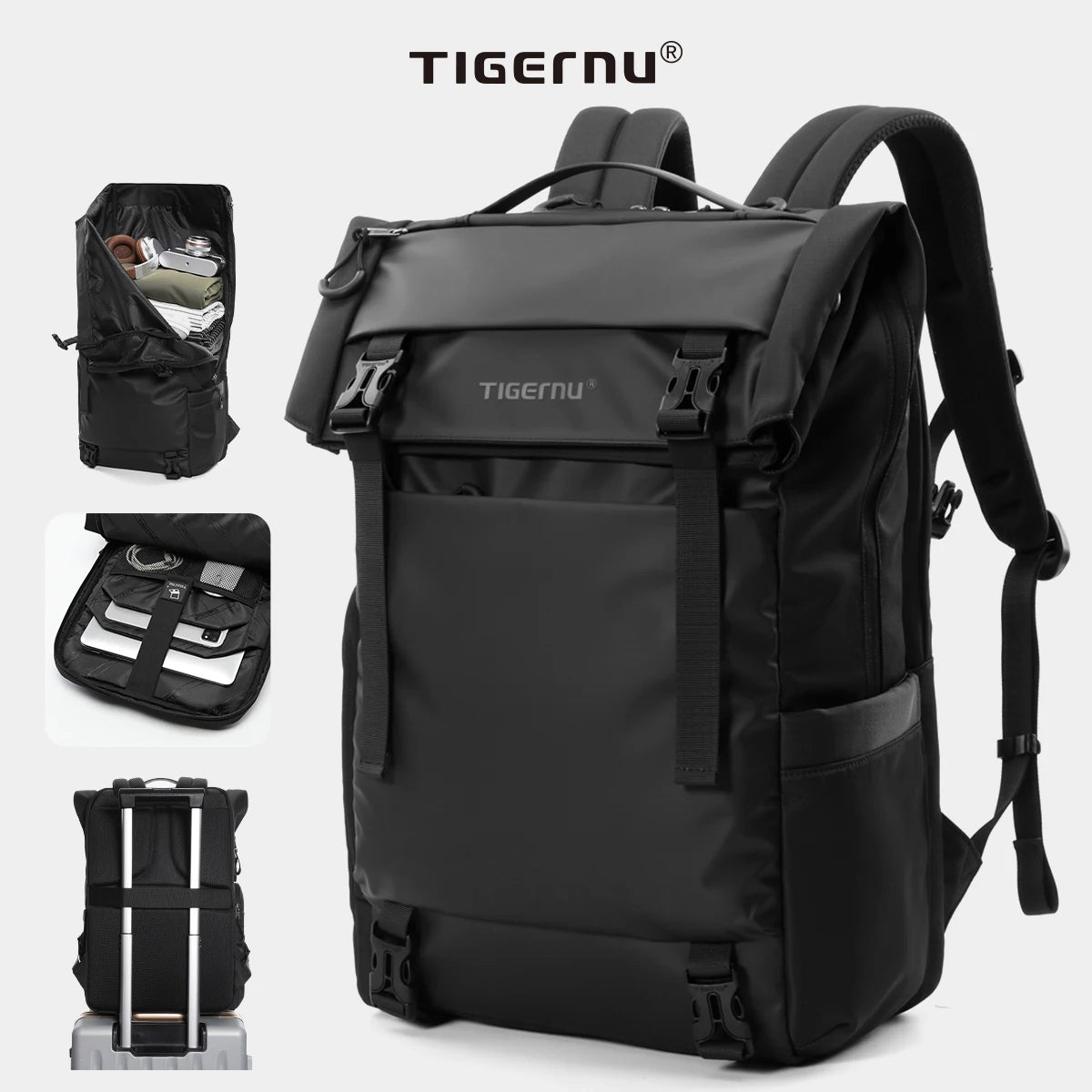 Tigernu Travel Backpack Male TPU Waterproof Backpack Men Bags Expandable Men's Backpack Business Bags School Backpack