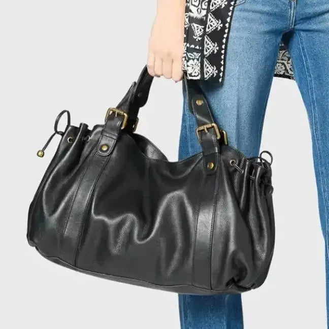 Women's Vintage Handbag, New Fashion Solid Color Tote Bag, Luxury Design Shoulder Bag for Everyday Style
