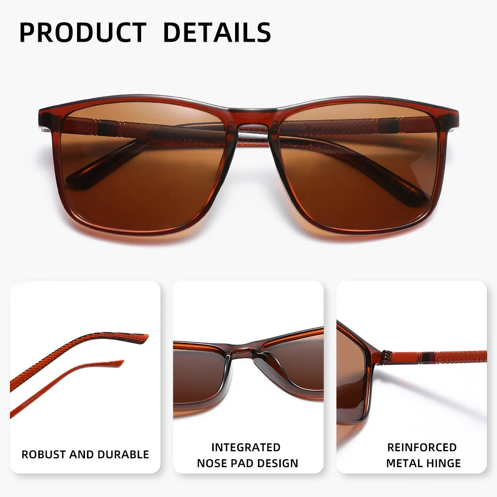 RBsunny New Popular Men/Women Polarized Sunglasses Square Frame Classical UV400 Driving Outdoor Anti-glare Trendy Eyewear