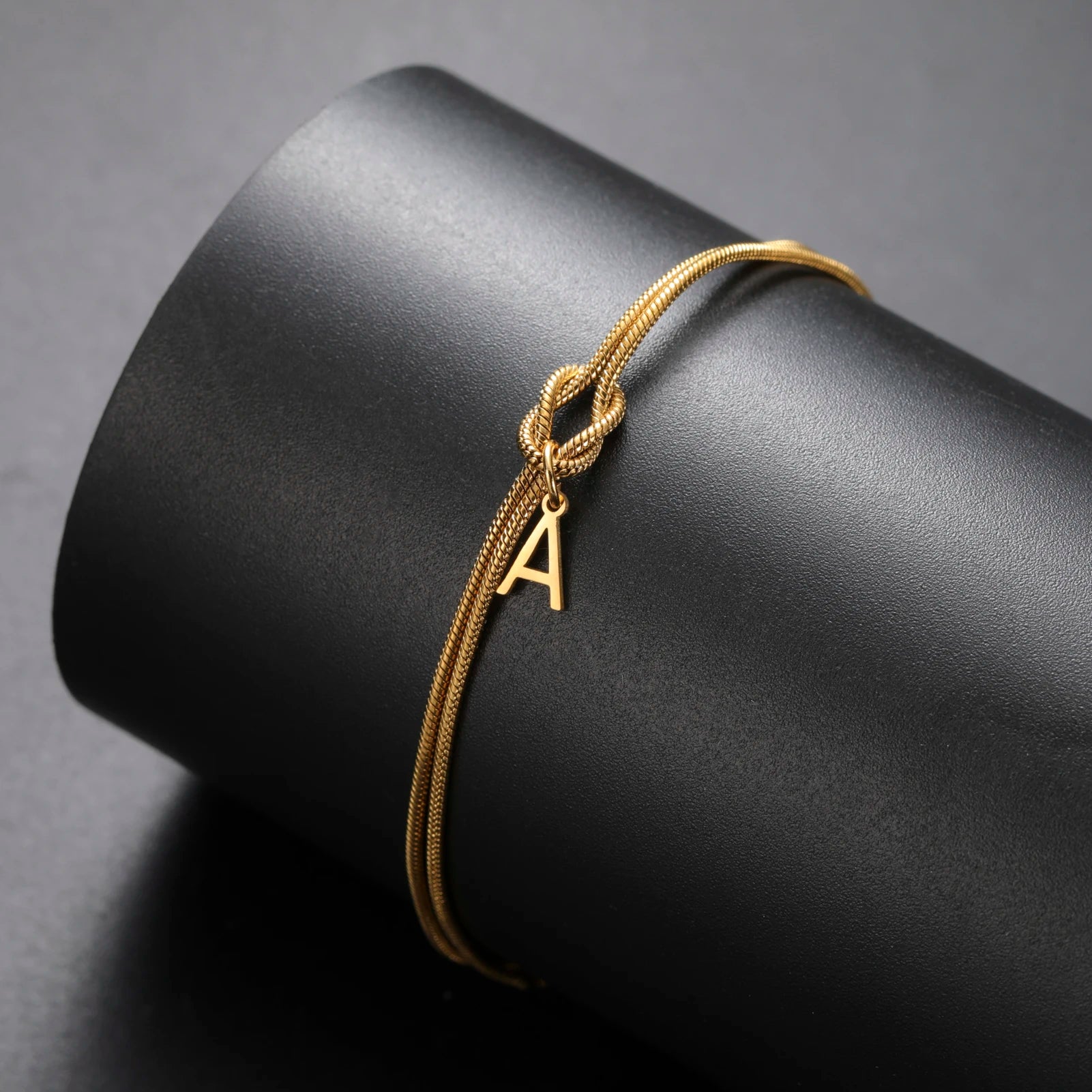 Skyrim Men's and Women's Initial A-Z Pendant Bracelet Stainless Steel Fashion Snake Chain Jewelry Couple Party Gift Wholesale