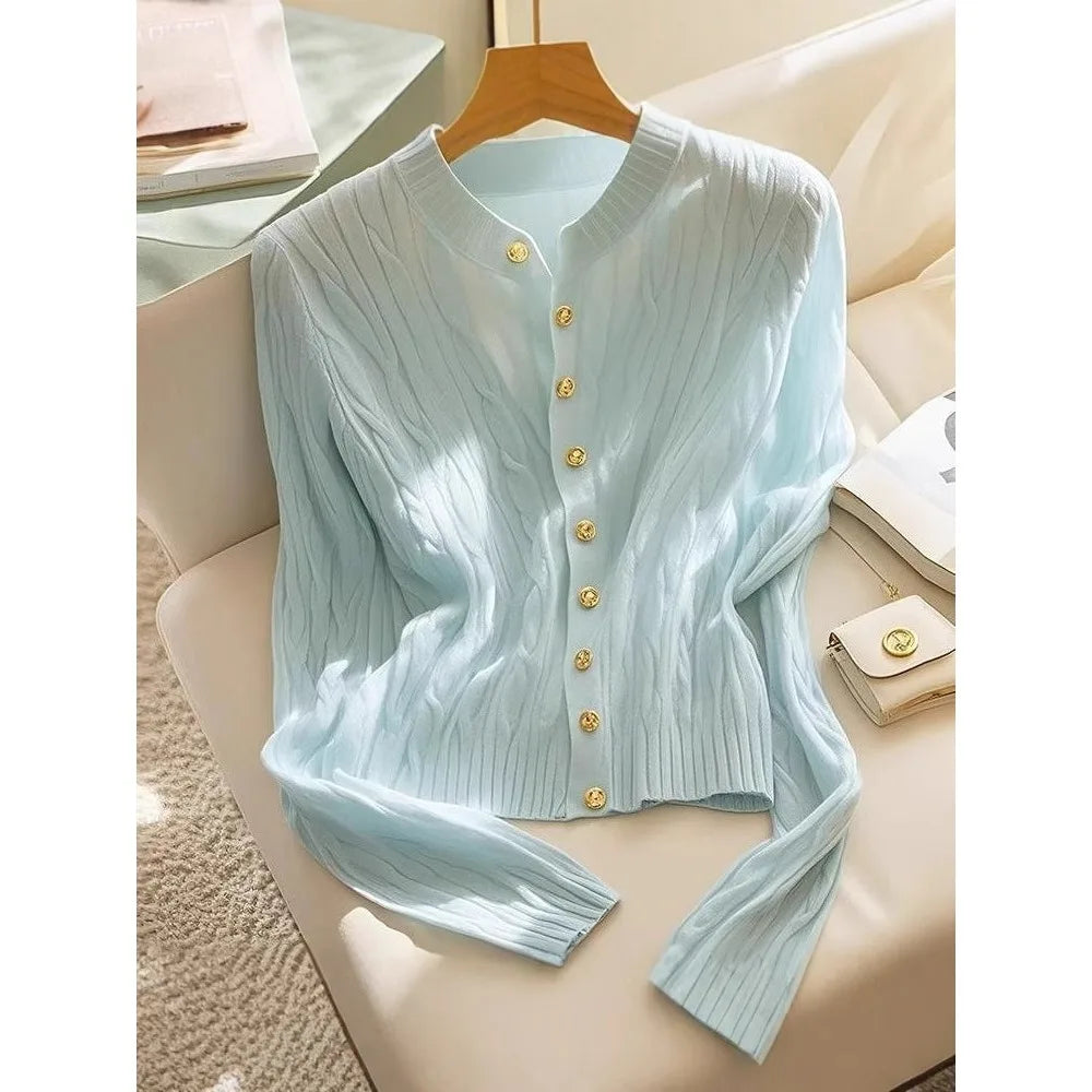 Thin Cardigan Sweaters for Women Clothing Autumn Fashion Clothes Basic Coat Women Jacket Casual Outerwear Streetwear Knit Tops