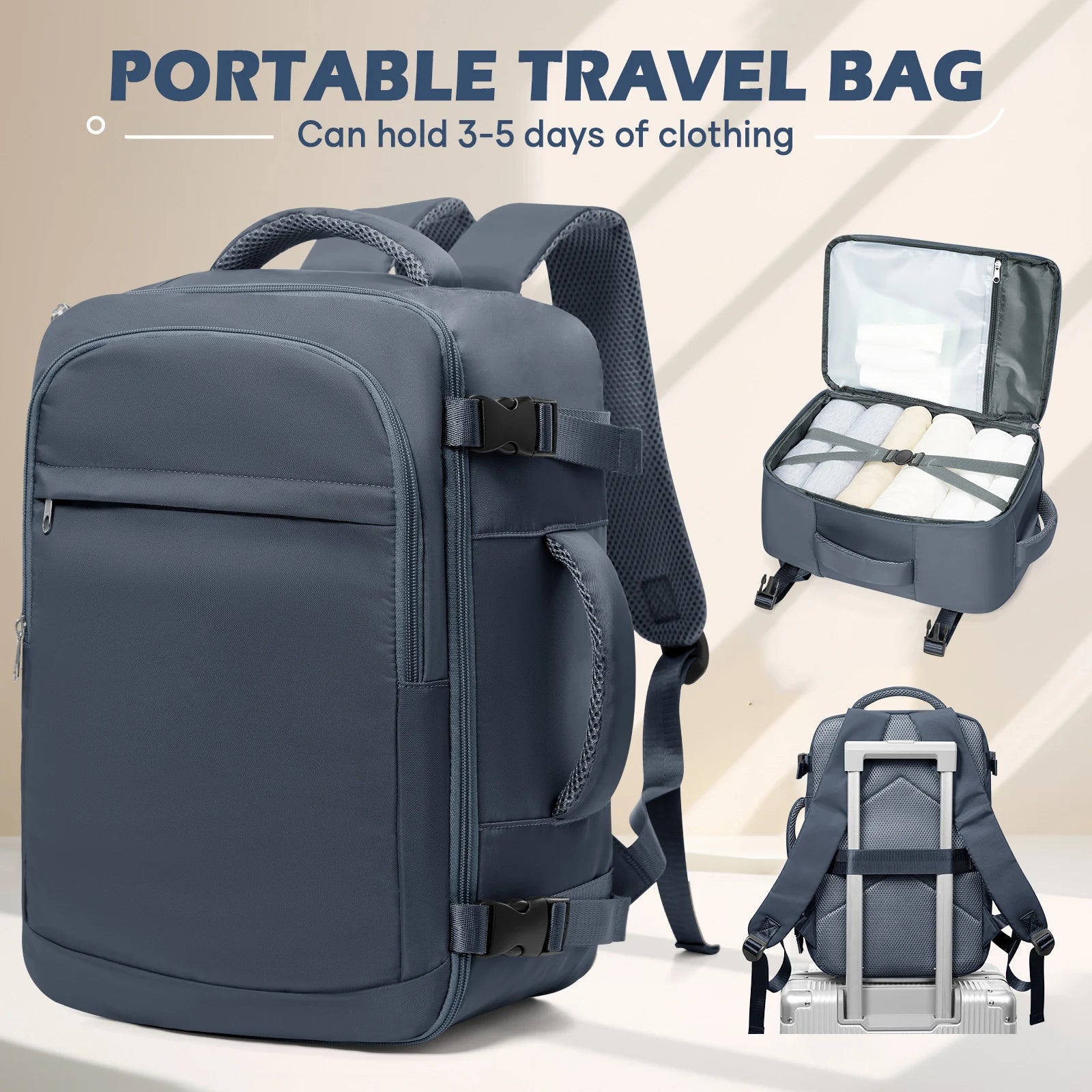 Ryanair Carry on Bag 40x30x20 cm Travel Bag Business Laptop Backpack,Travel Backpack For Women Men, Waterproof Backpack Bookbag