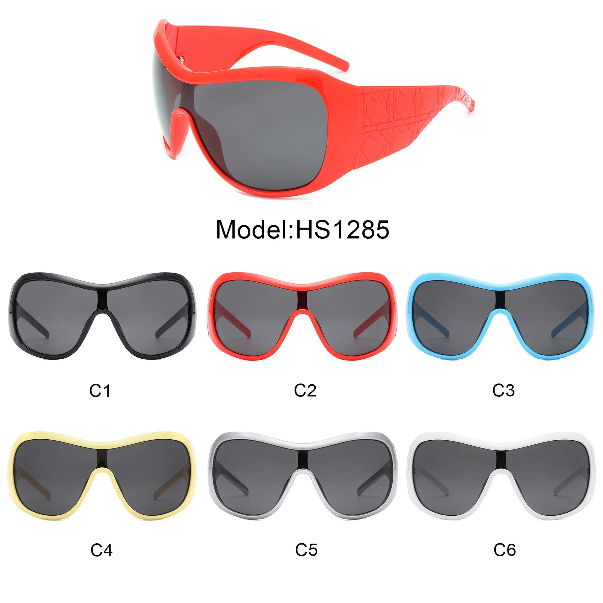 one piece oversized Y2K sunglasses for women men vintage square shield gradient hip hop sun glasses female sexy driving shades