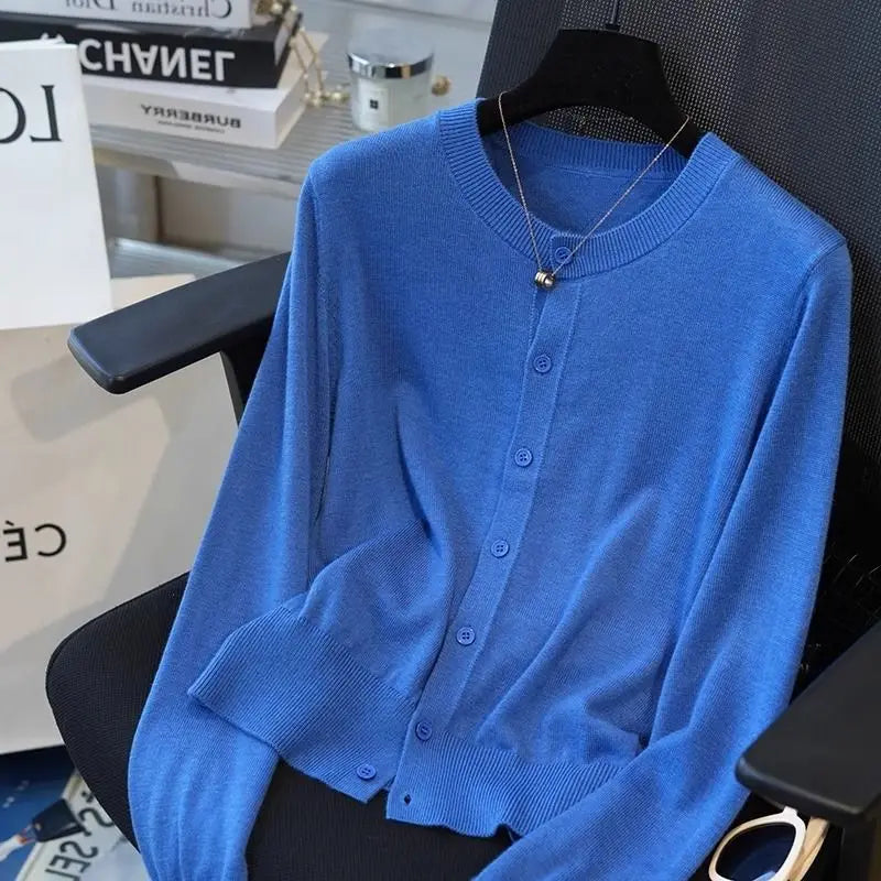 Thin Cardigan Sweaters for Women Clothing Autumn Fashion Clothes Basic Coat Women Jacket Casual Outerwear Streetwear Knit Tops