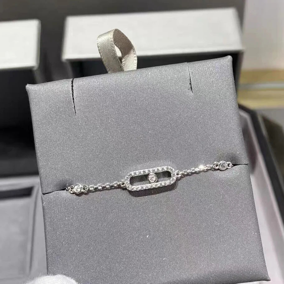 RAKOL 1: 1 Paper clip restoration AAA+ Zircon Bracelet For Women Fashion Simple Commuting Bracelet For Girls Party Jewelry Gift