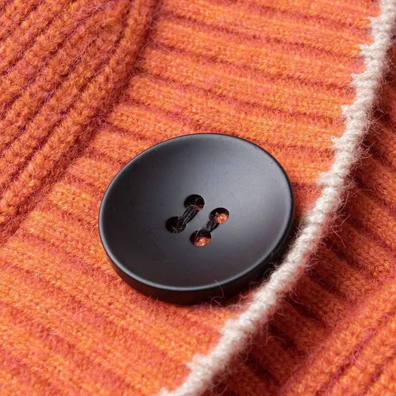 Solid Color Button All-match Sweaters Cardigan Women's Clothing Autumn Winter Korean Loose V-Neck Fashion Pockets Knitted Tops