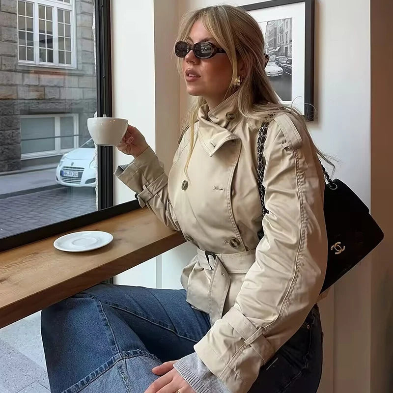 Spring Jackets Coat Women's 2025 New Chic Elegant Loose Long-Sleeved Women's Coat Street Fashion Youth Warm Jacket