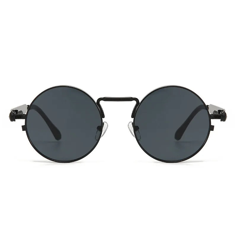 Retro Men Punk Style Sunglasses Colorful Round Metal Frame Women Fashion Sunglasses Uv400 2023