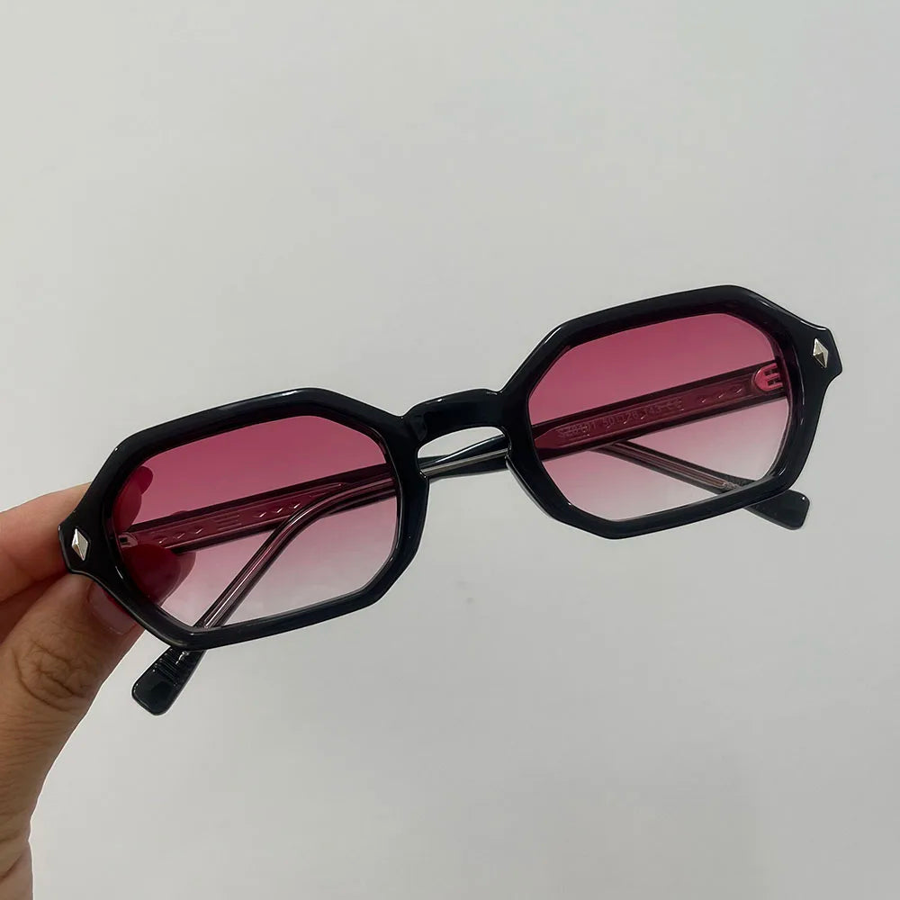 Vintage Hexagon Sunglasses Women For Men Male Sun Glasses Luxury Brand Designer Popular Punk Outdoor Small Frame Shades UV400