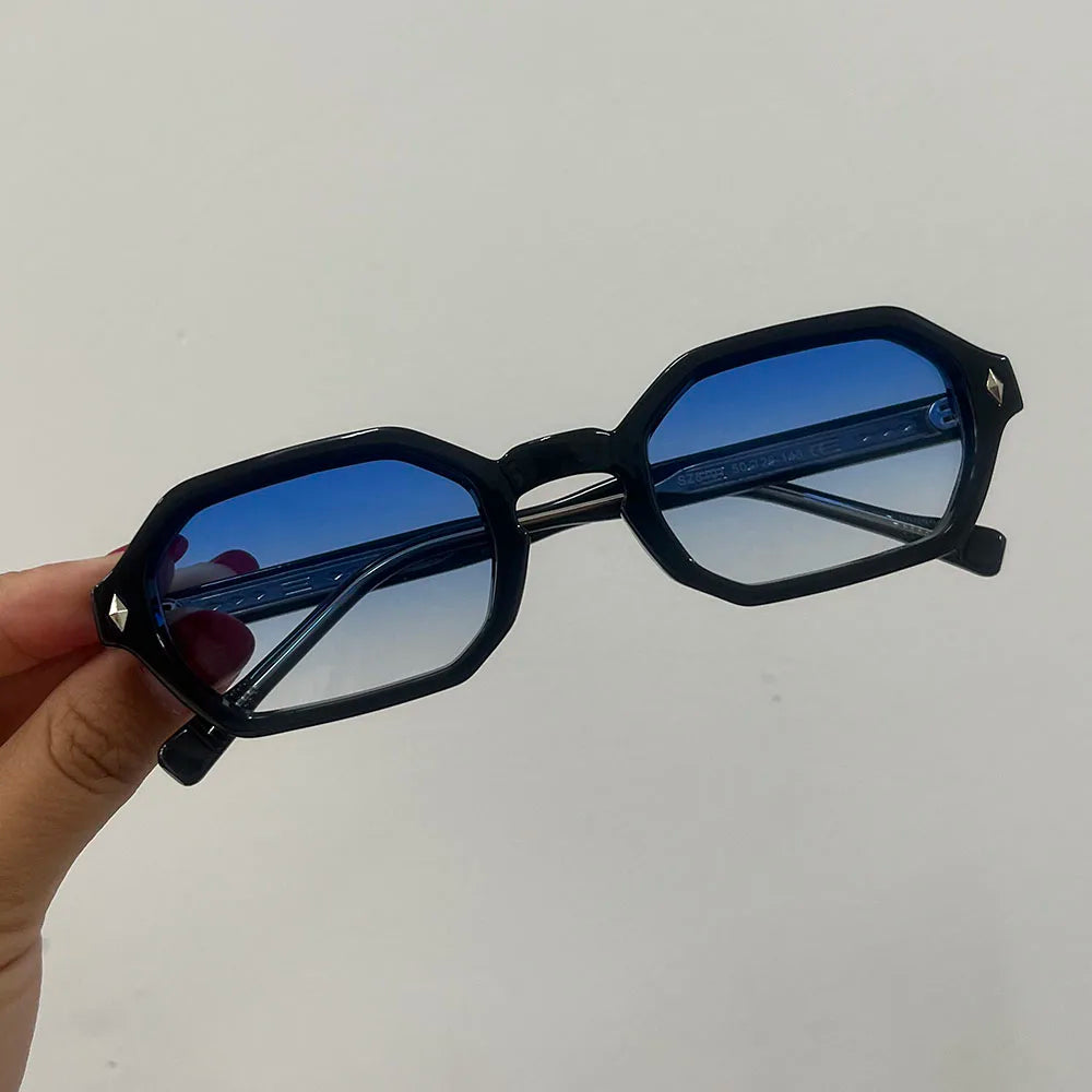 Vintage Hexagon Sunglasses Women For Men Male Sun Glasses Luxury Brand Designer Popular Punk Outdoor Small Frame Shades UV400