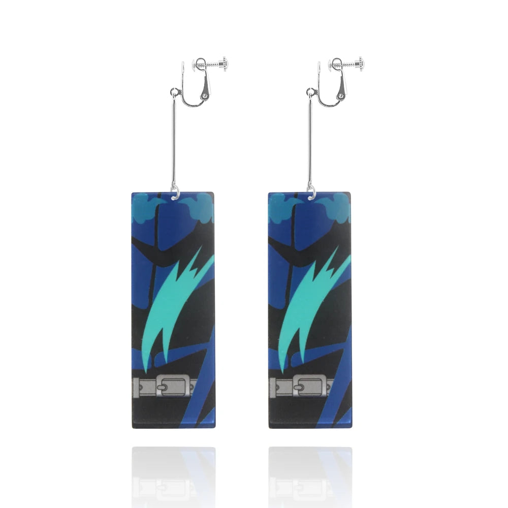 20Pcs/Lot Anime Demon Slayer Tanjirou Earrings Set Kimetsu no Yaiba Double Sided Acrylic Drop Earring Choker Jewelry Wholesale