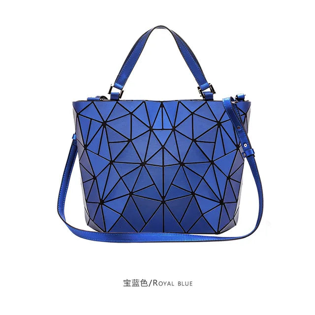 ladies Luminous  bag geometric bags for women 2024 Quilted Shoulder Bags Laser Plain Folding female Handbags bolsa feminina