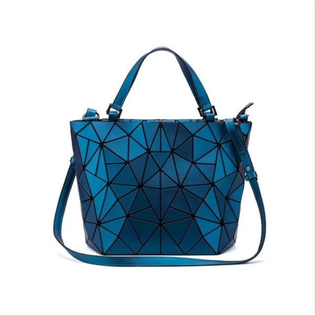 ladies Luminous  bag geometric bags for women 2024 Quilted Shoulder Bags Laser Plain Folding female Handbags bolsa feminina