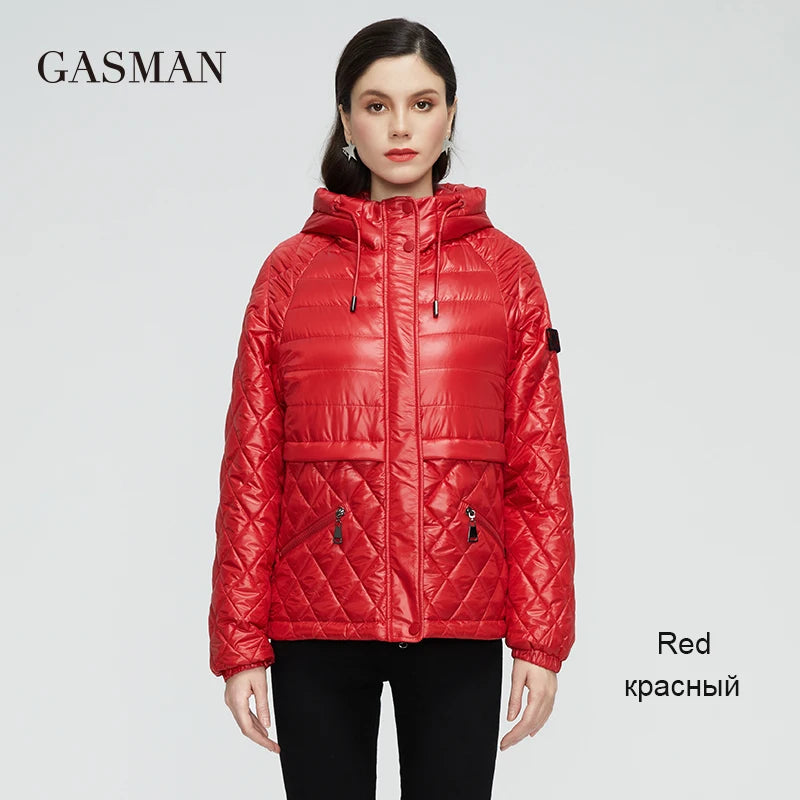 GASMAN 2022 NEW Spring Autumn Jackets Short casual parka Fashion Classic ladies jackets Thin Cotton Warm women Coat 21159