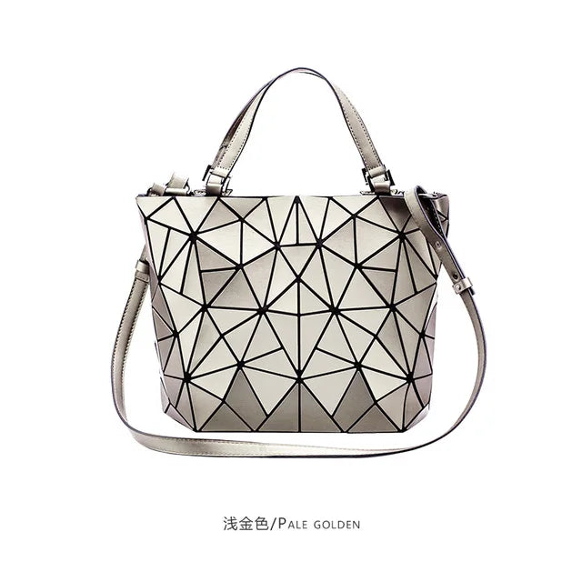 ladies Luminous  bag geometric bags for women 2024 Quilted Shoulder Bags Laser Plain Folding female Handbags bolsa feminina