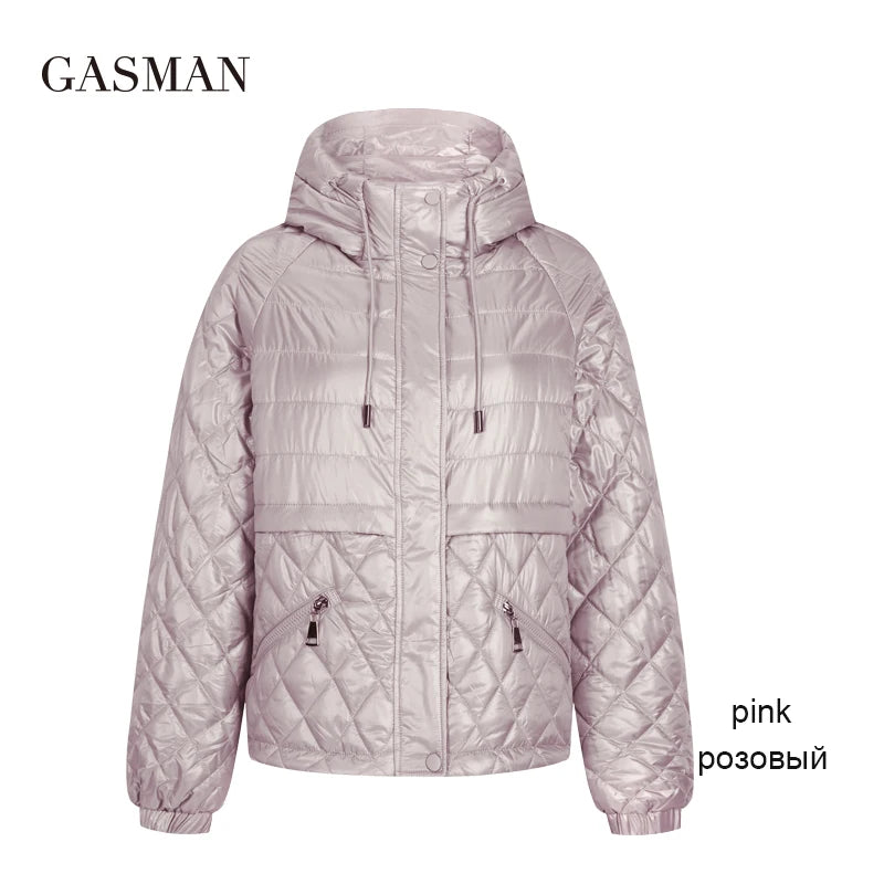GASMAN 2022 NEW Spring Autumn Jackets Short casual parka Fashion Classic ladies jackets Thin Cotton Warm women Coat 21159