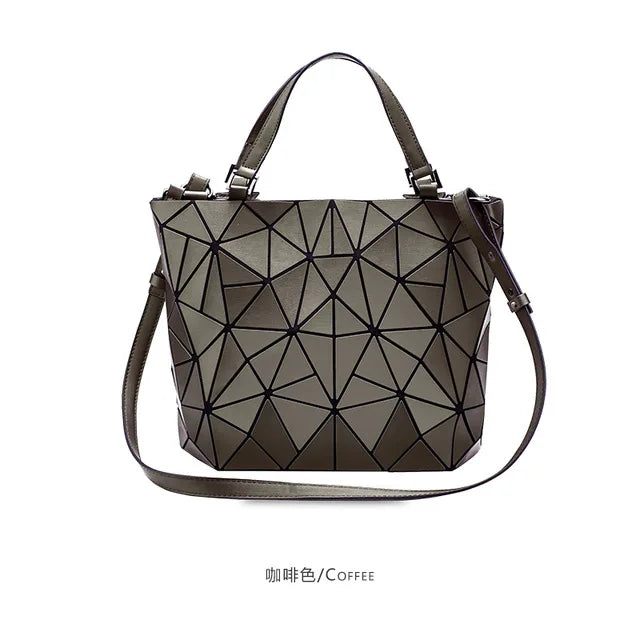 ladies Luminous  bag geometric bags for women 2024 Quilted Shoulder Bags Laser Plain Folding female Handbags bolsa feminina