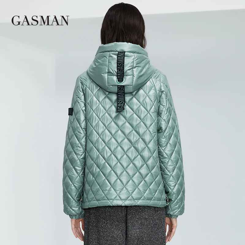 GASMAN 2022 NEW Spring Autumn Jackets Short casual parka Fashion Classic ladies jackets Thin Cotton Warm women Coat 21159