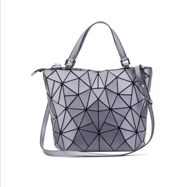 ladies Luminous  bag geometric bags for women 2024 Quilted Shoulder Bags Laser Plain Folding female Handbags bolsa feminina