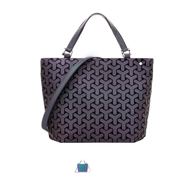 ladies Luminous  bag geometric bags for women 2024 Quilted Shoulder Bags Laser Plain Folding female Handbags bolsa feminina