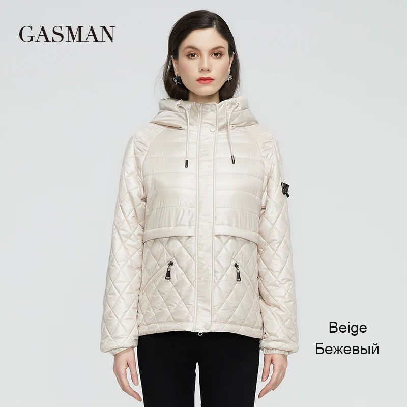 GASMAN 2022 NEW Spring Autumn Jackets Short casual parka Fashion Classic ladies jackets Thin Cotton Warm women Coat 21159