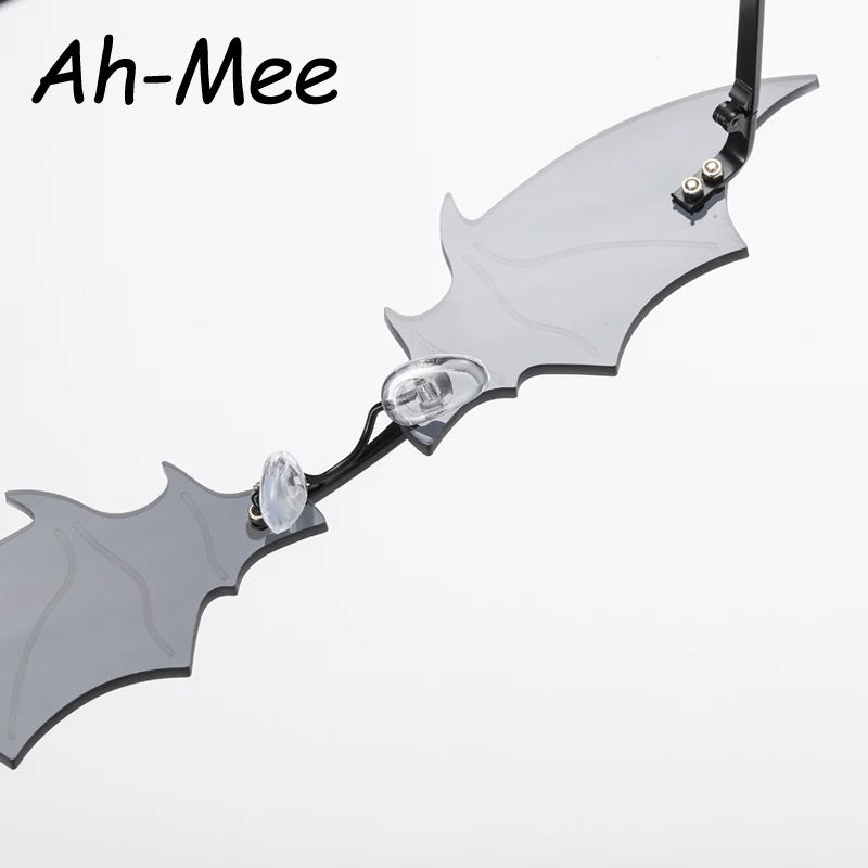 Small Cat Eye Sunglasses Women Luxury Brand New Rimless Punk Sun Glasses Bat Shape Unique Eyeglasses Men UV400