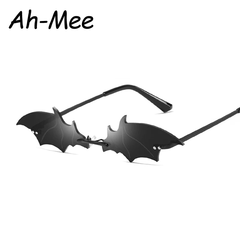 Small Cat Eye Sunglasses Women Luxury Brand New Rimless Punk Sun Glasses Bat Shape Unique Eyeglasses Men UV400