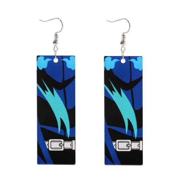 20Pcs/Lot Anime Demon Slayer Tanjirou Earrings Set Kimetsu no Yaiba Double Sided Acrylic Drop Earring Choker Jewelry Wholesale
