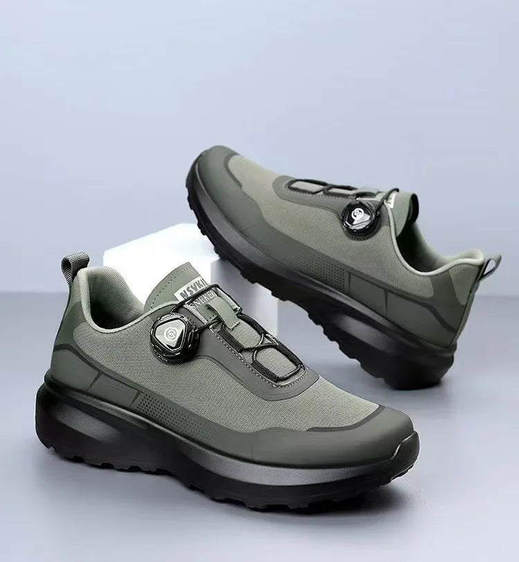 Running Men's Shoes 2025 Spring Button Men's Shoes Casual Sports Outdoor Mountaineering Breathable Cloth Shoes