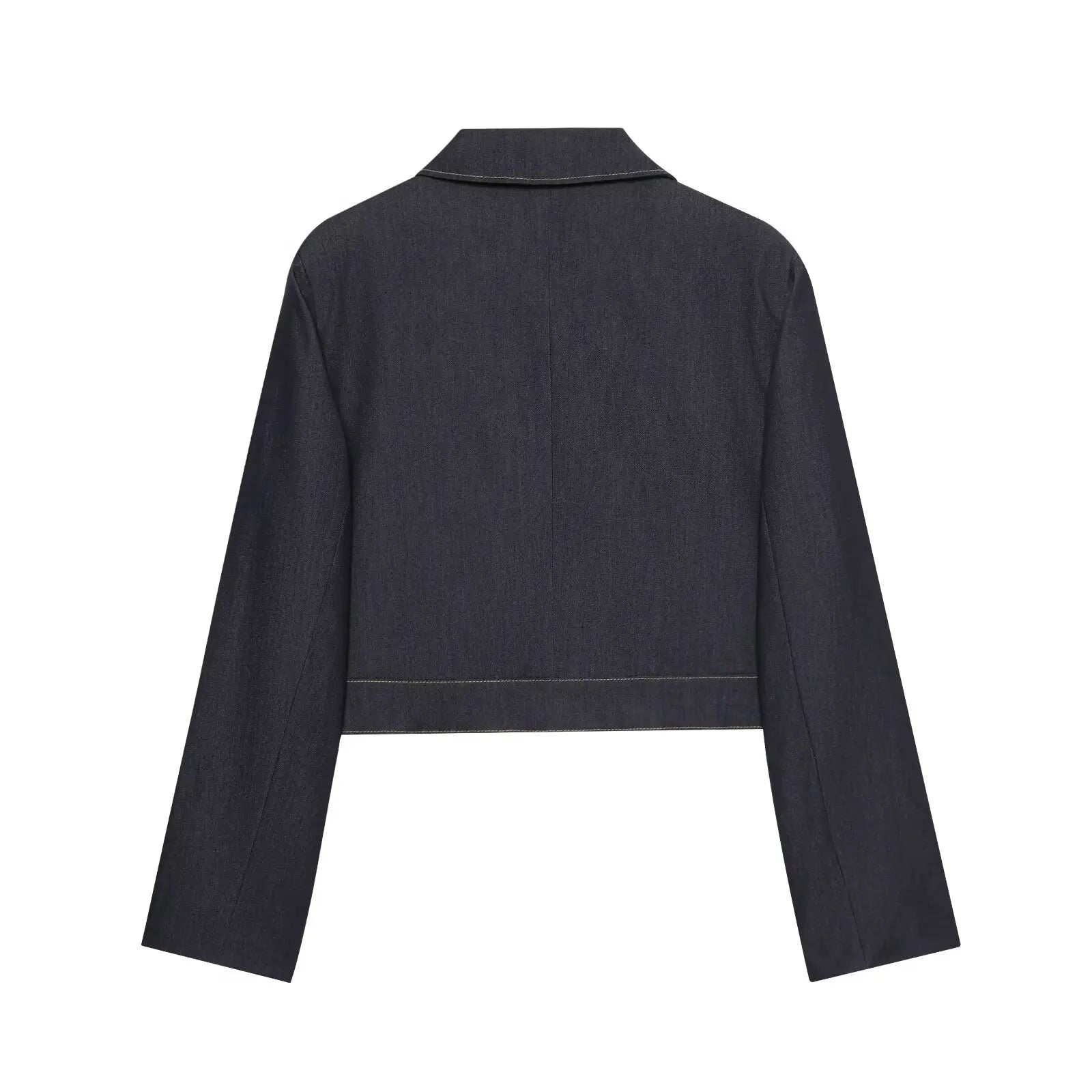 DiYiG WOMAN 2025 Autumn New Fashion Contrast Color Collector Jacket Joker Lapel Button Casual Jacket Outerwear Mujer
