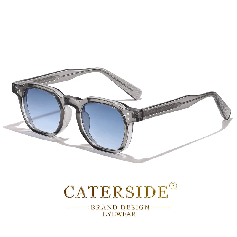 CATERSIDE Retro Punk Men Sunglasses Small Frame Square Personalized Design Sun Glasses Women Travel Party Business Festival Gift