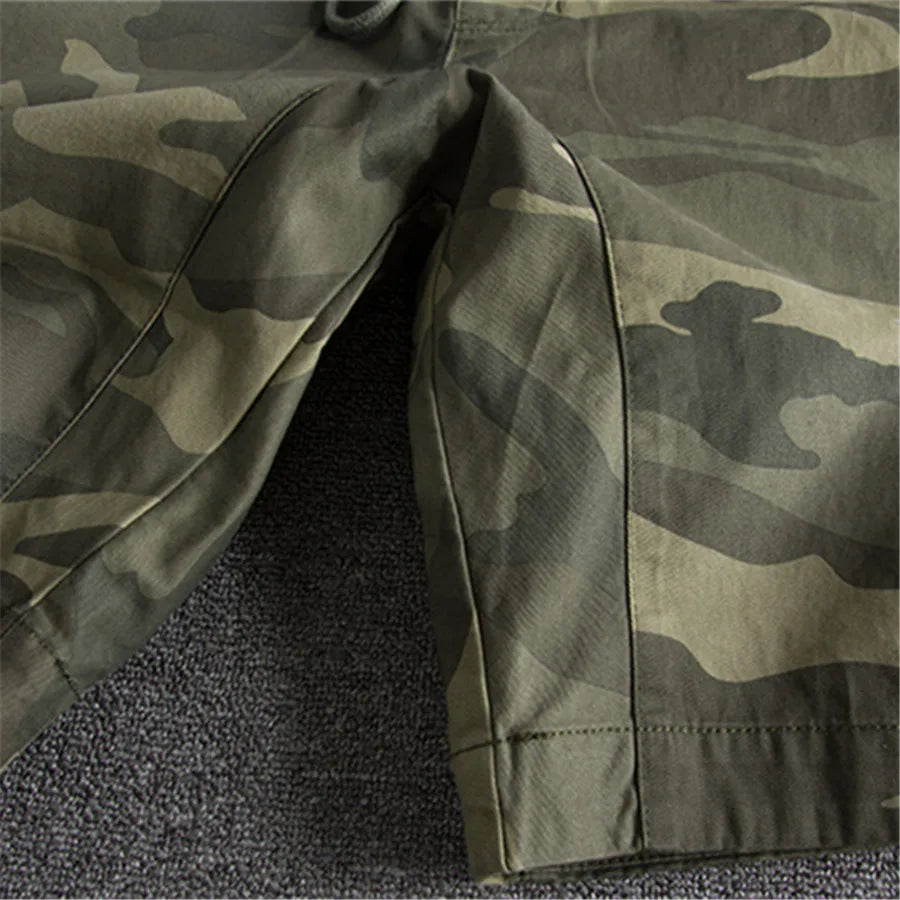 2024 Summer Men Camouflage Shorts Casual Elastic Waist Comfort Loose Jogging Pants Cotton Cargo Gym Running Shorts Beach Shorts