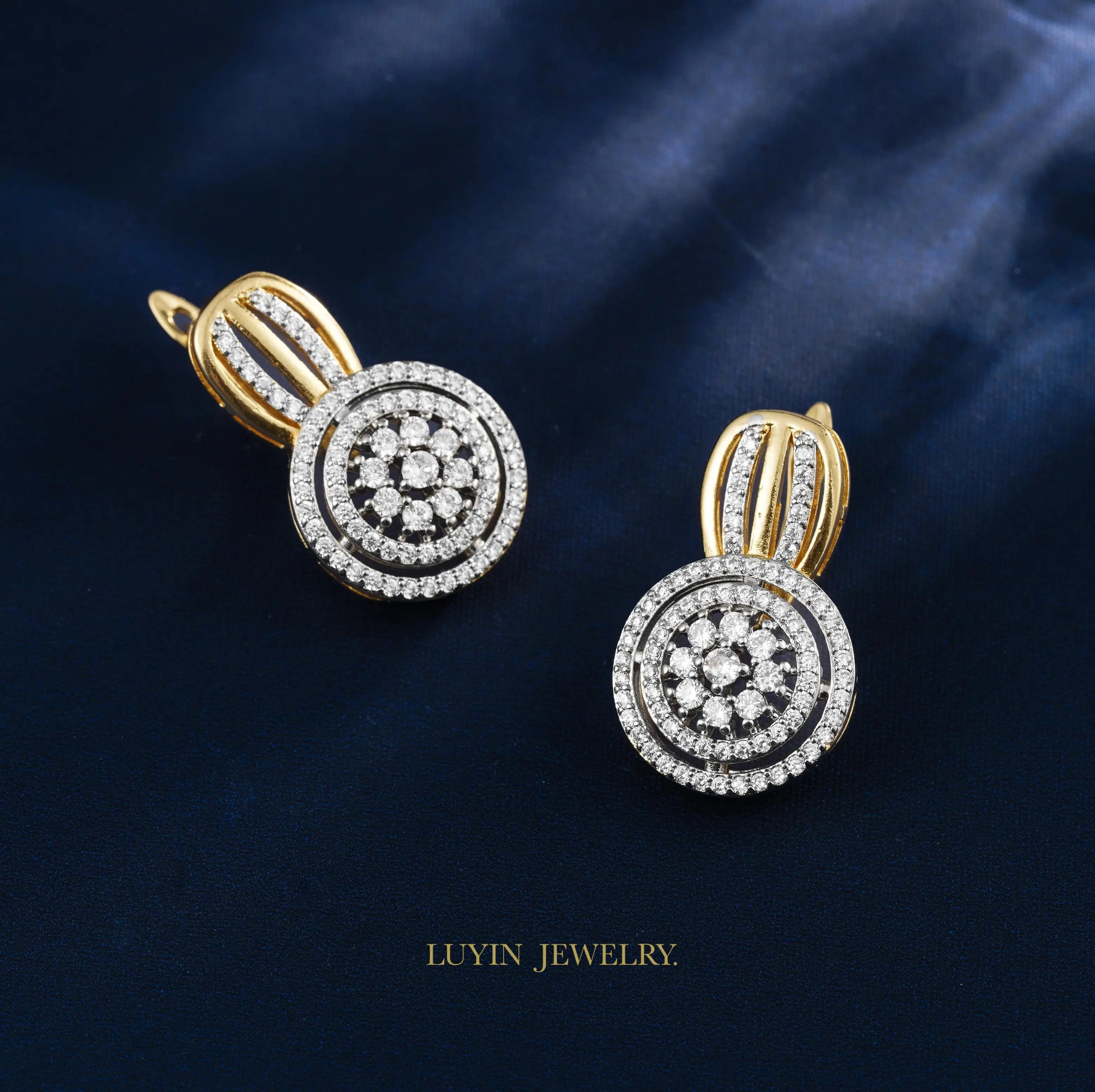 LUYIN Selected Bohimian Vintage Style Series Earrings Ring Set For Woman Copper Plated 14K Gold 2 Color For Party Wedding Gifts.
