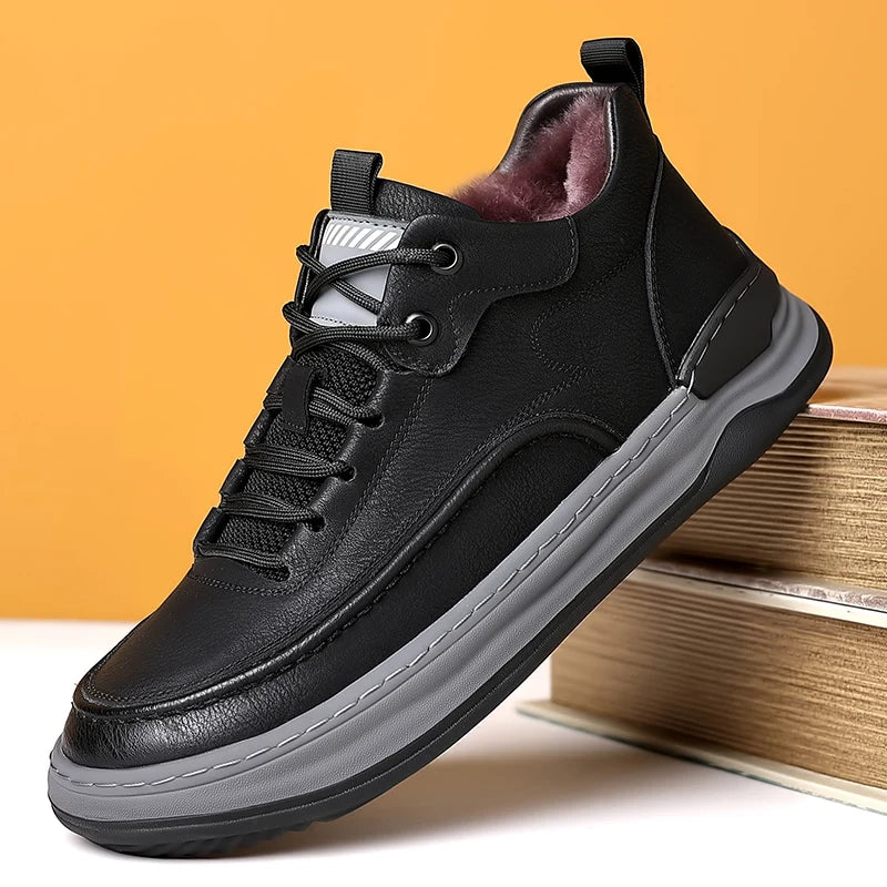 High Quality Winter Boots Men New Outdoor Comfy Men Sneakers Classic Genuine Leather Snow Footwear Luxury Brand Man Hiking Shoes