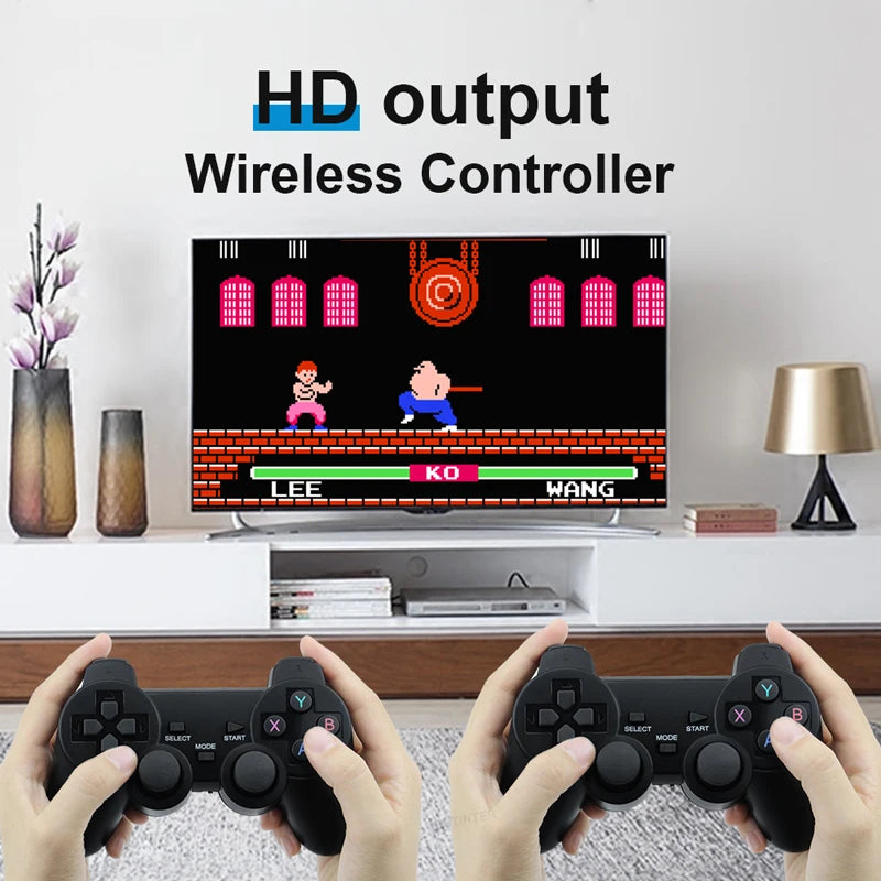 M8 4K HD Game Stick Mini Video Games Consoles Handheld Game Player Built-in 40000 Games with 2.4G Double Wireless Controller